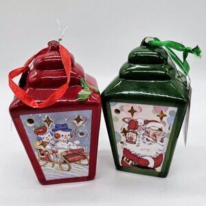 Mr Christmas Follow The Light Set Of 2 Lanterns Santa And Snowman New SEE